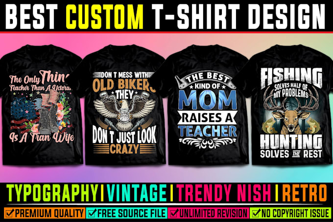 do custom t shirt design for merch by amazon