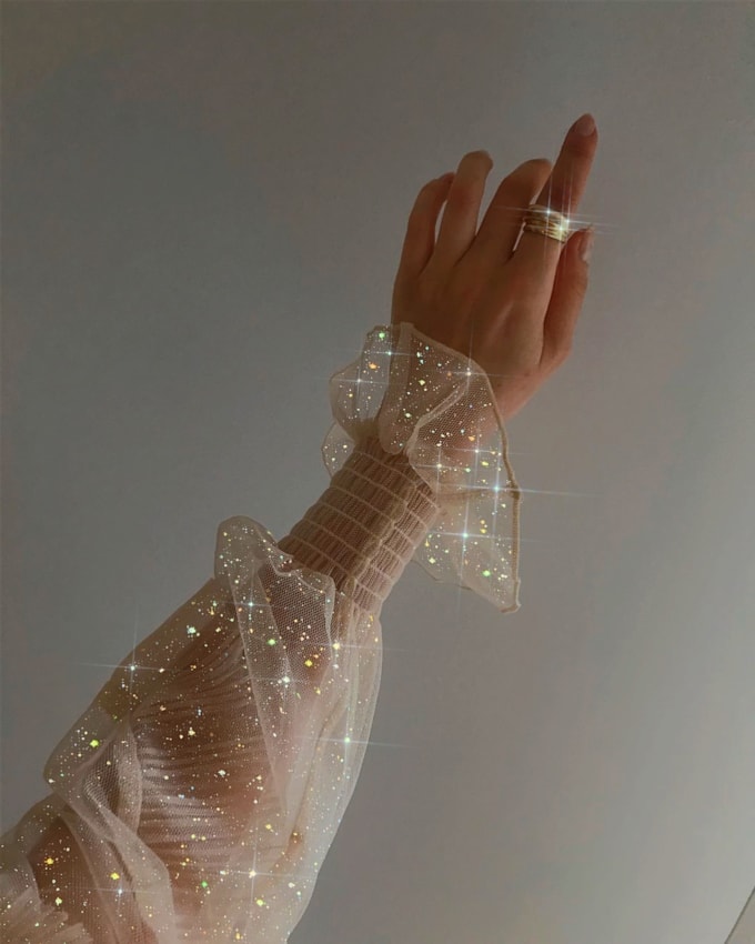 make your picture magically aesthetic by adding glitter, sparkle