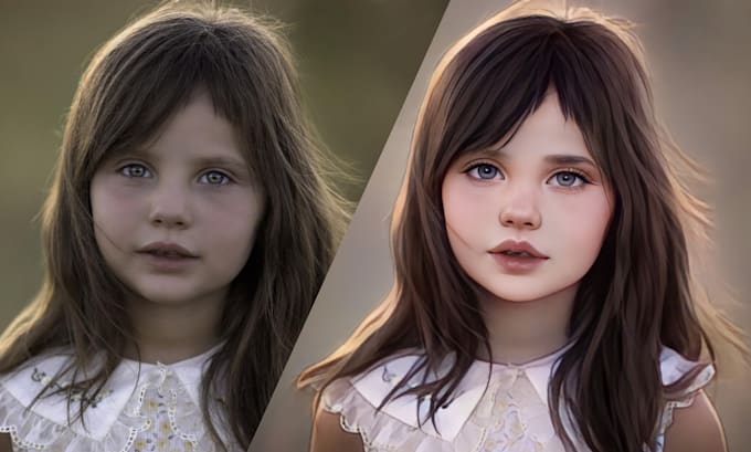 Turn children and people photos into cute cartoon drawing by Eranda