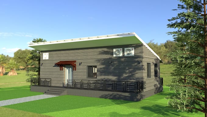 3d architectural off grid container homes