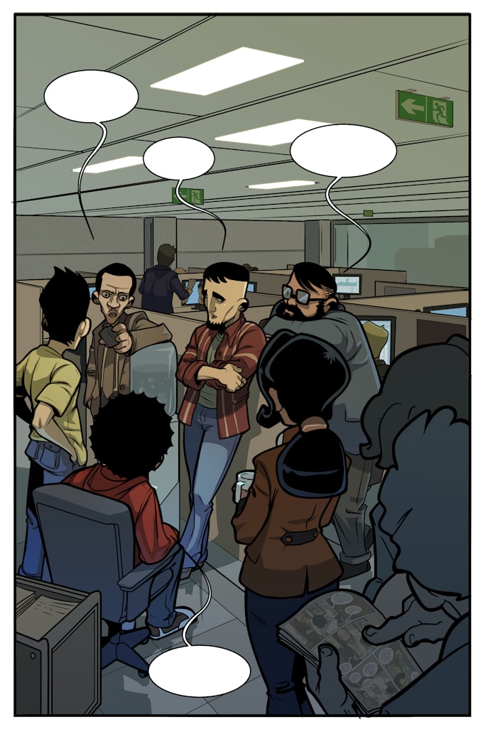 draw a cartoonish comic page