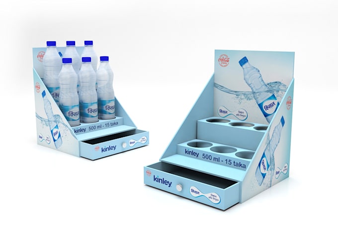 make 3d product display, counter top, retail display in here