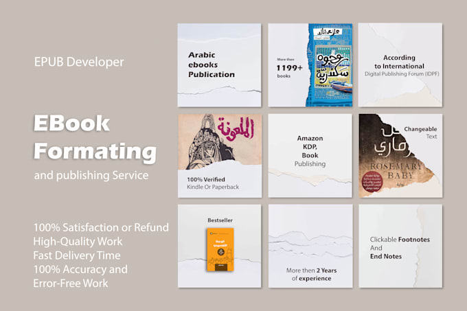 do arabic ebook, paperback formatting and layout design for amazon kdp