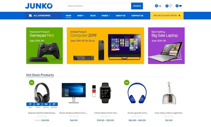 create professional wordpress ecommerce website with woocommerce