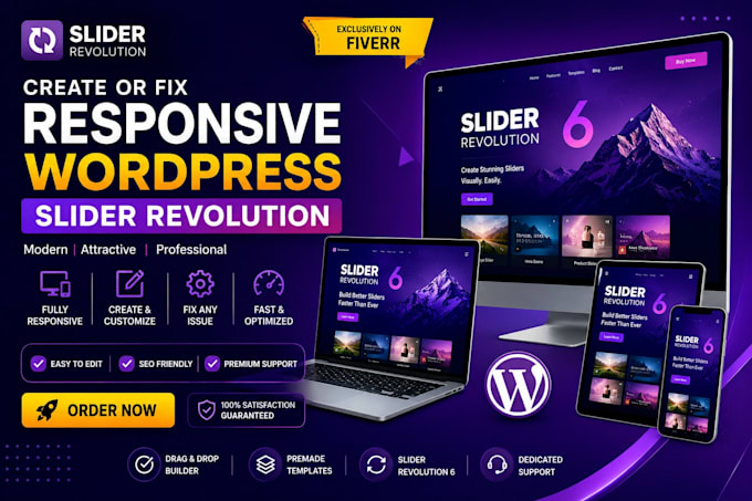 create or fix responsive wordpress slider revolution