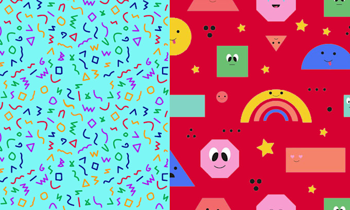 create seamless kids patterns, textile prints, and custom prints with mockup