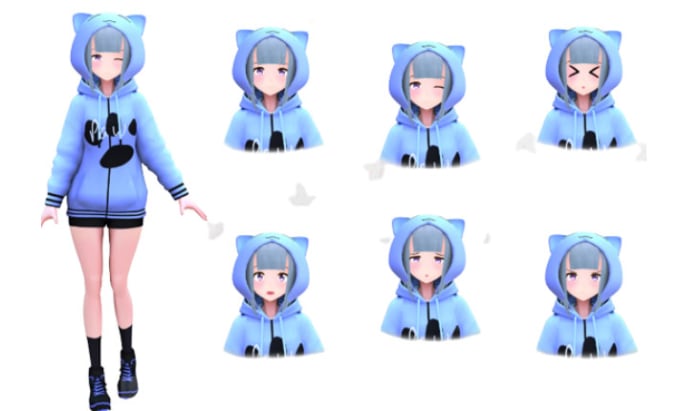 Create Vrchat Avatar Vr Avatar Vroid Model Vtuber 3d Anime Furry Oculus Vseeface By Impeerial