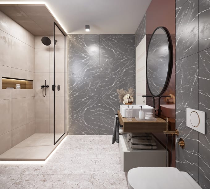 design and render bathroom with high quality