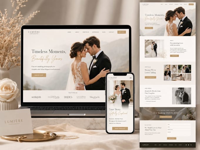 design a photography website with booking and gallery