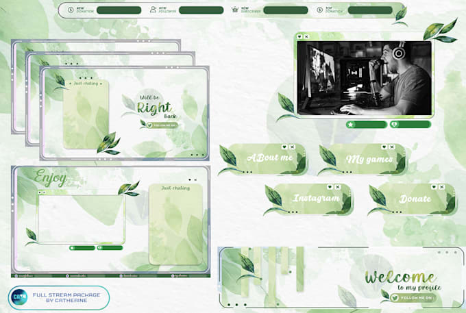design professional twitch overlay and logo for you