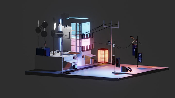 make 3d low poly models in blender