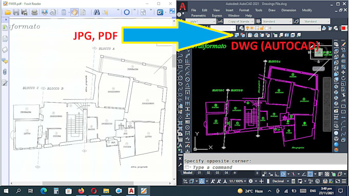 do 2d, 3d autocad design from hand sketch drawing