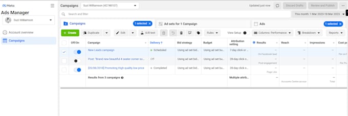 setup facebook adverts and instagram ads campaign