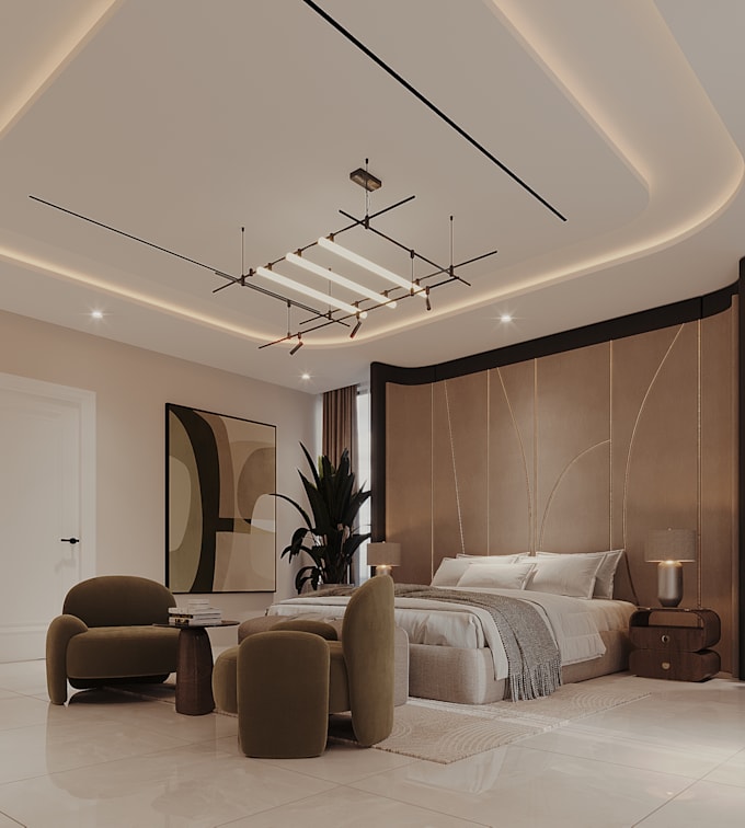 design and render beautiful interior bedroom design