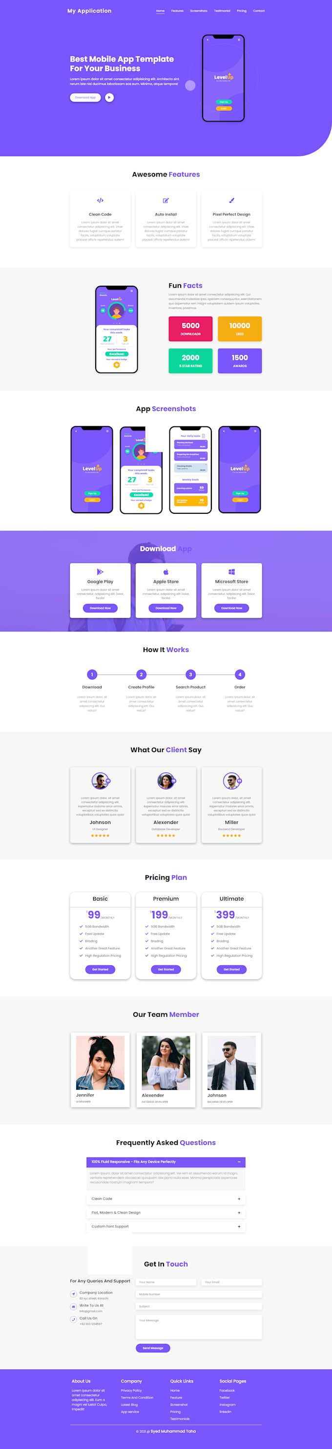Convert psd to pure html css javascript by Smtaha101 | Fiverr