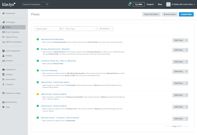 setup automation flows in klaviyo