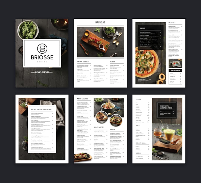 design a restaurant menu, food menu and custom menu