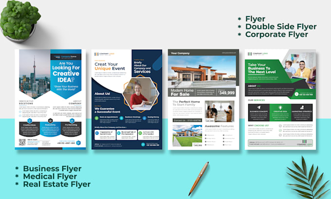 design a professional flyer, door hanger, bi fold, and tri fold brochure for you