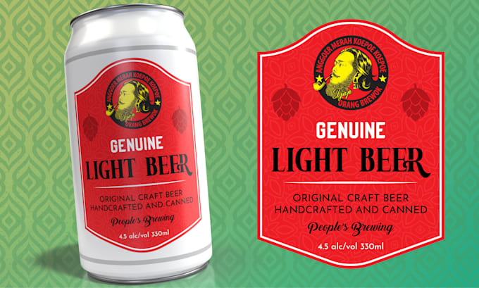 do beer product label design in cartoon style