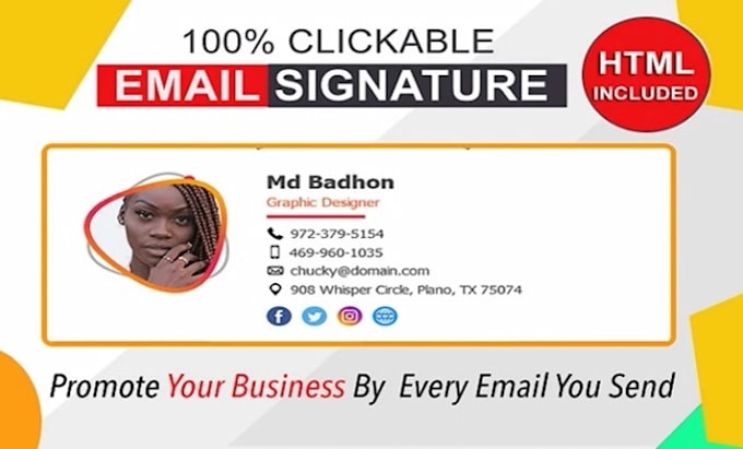 create HTML email signature for iphone, outlook and gmail