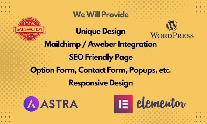 build modern wordpress landing page design using elementor pro