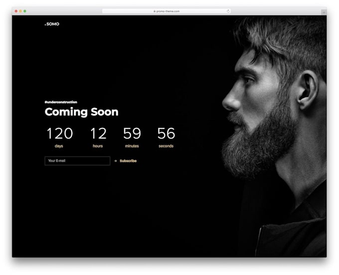 create modern coming soon or under construction page