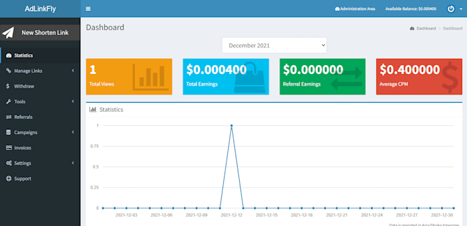 make adlinkfly monetized URL shortener and earn money