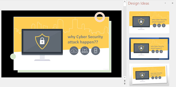 design a cyber security ,IT ,pitch deck presentation slides