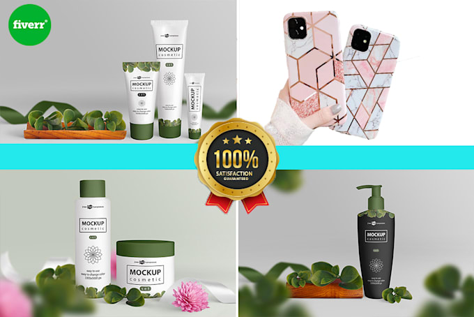 create realistic 3d mockup product with  PSD smart objects