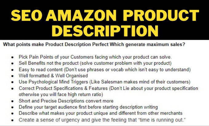 write SEO amazon product description