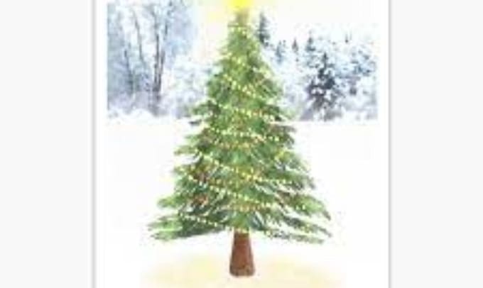 draw greeting, christmas, birthday card, postcard