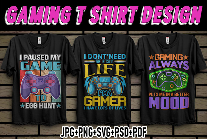 create a gaming t shirt design