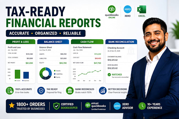 do bookkeeping using quickbooks online, xero and excel