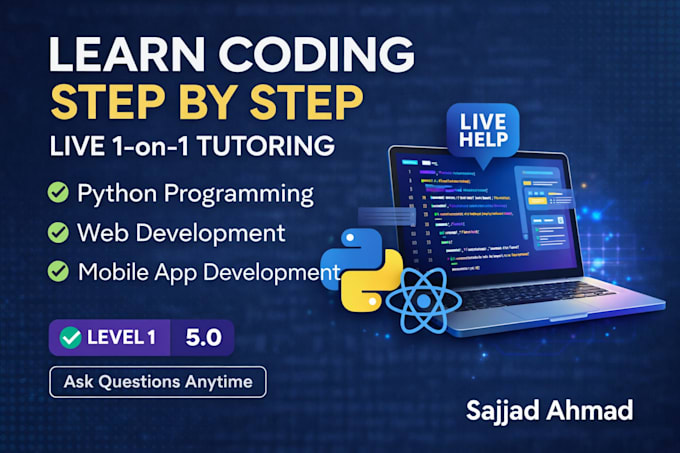 tutor you html,css, react, javascript, online coding lessons