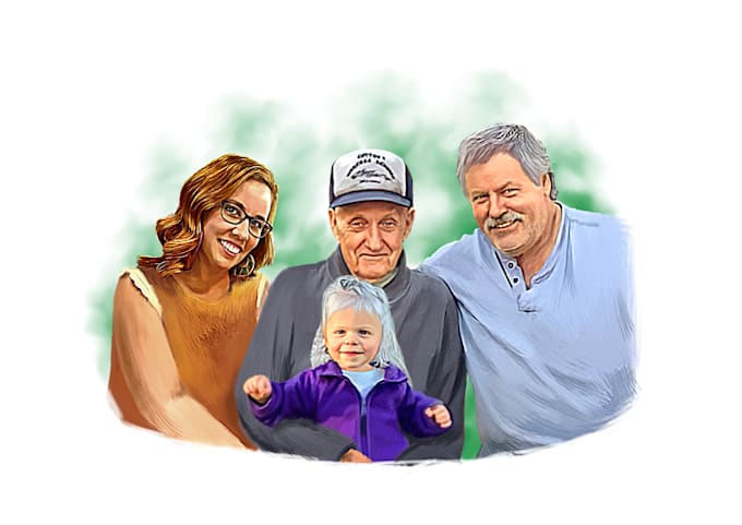 combine and draw photos taken differently into one portrait