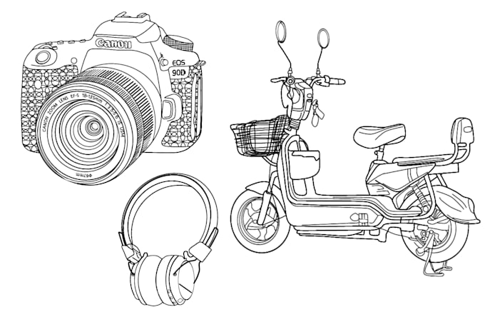 create clean vector line art illustration for your product