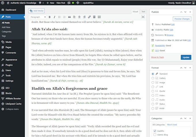 write islamic content, islamic article, islamic post