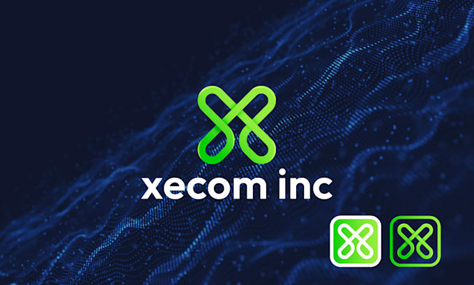 design startup tech, crypto, cyber security, technology and app logo