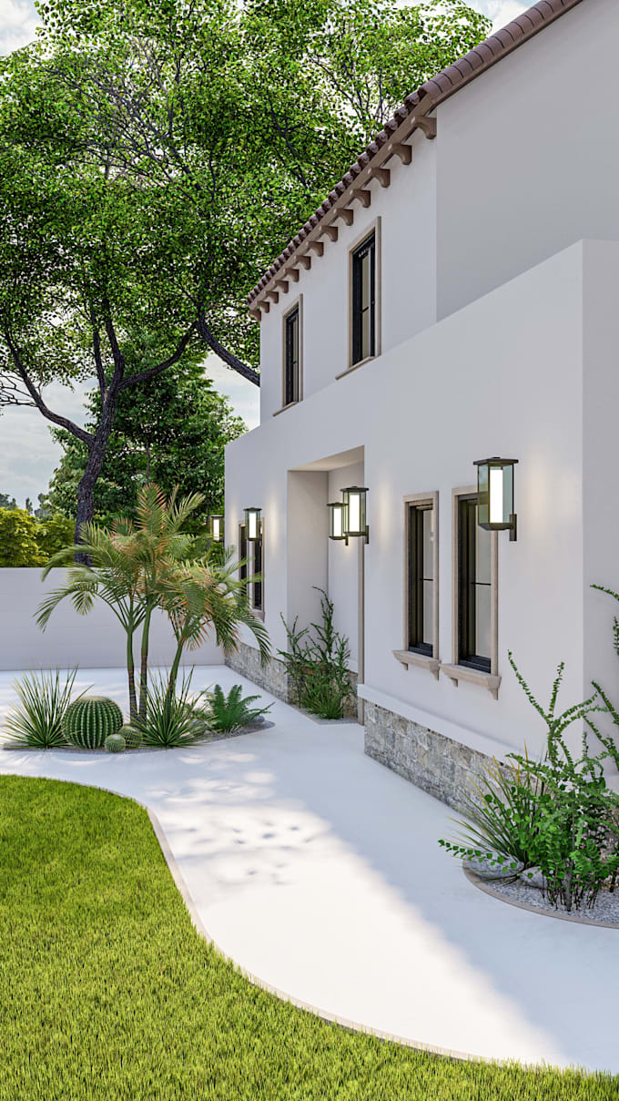 create 3d architectural rendering, exterior interior render