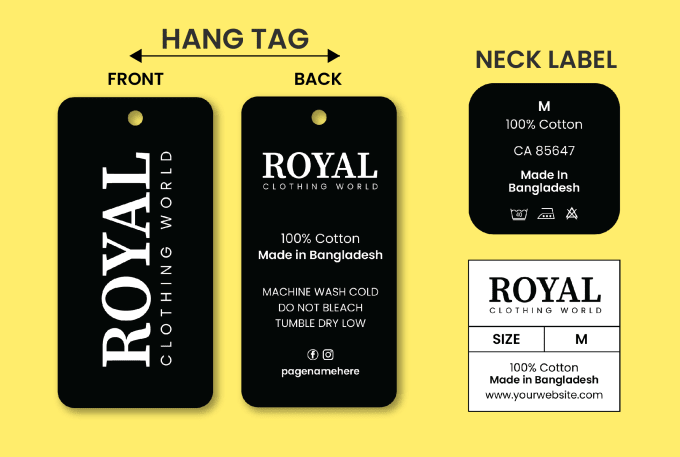 Design hang tag, clothing tag, neck label, price tag and wash label by ...