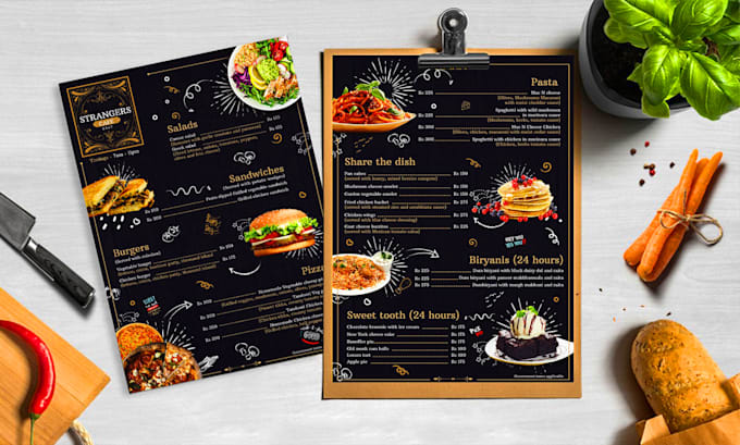 design restaurant food menu flyer and brochure