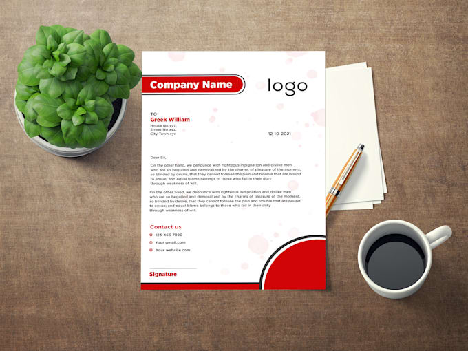 design letterhead in editable ms word format