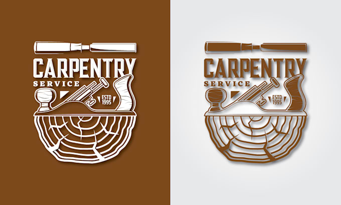 design carpentry woodwork and wood craft logo