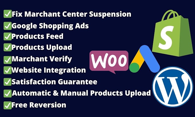 fix google merchant center suspension and misrepresentation, create shopping ads
