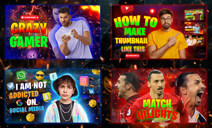 design amazing youtube thumbnails or clickbait, crypto thumbnails in 3 hours