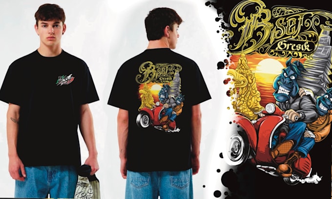 custom illustration images for merchandise or t shirt design