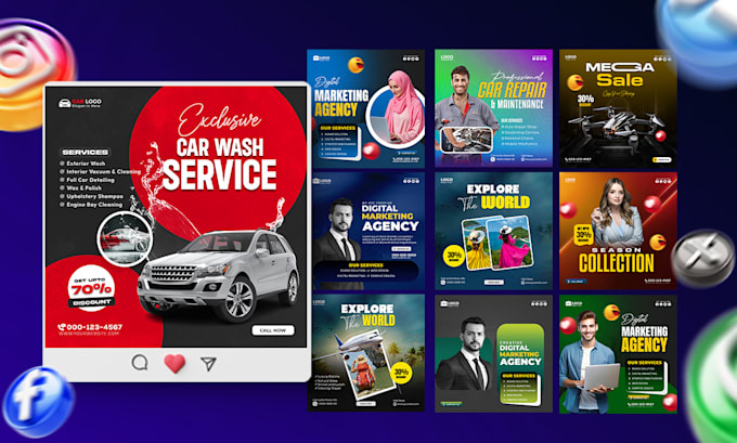 do facebook instagram digital flyer poster banner social media ads post