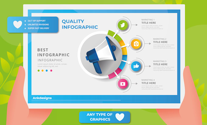 design infographics, flowcharts, pie charts, diagrams and timeline