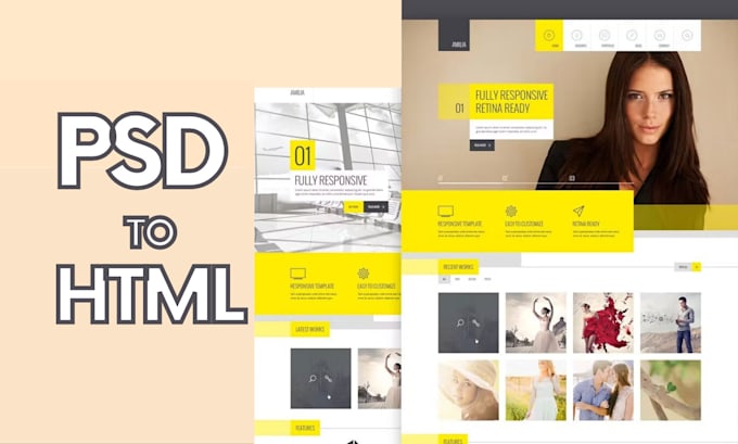 convert figma to HTML PSD to HTML xd to HTML with  bootstrap