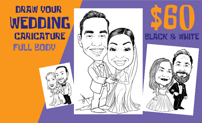 draw your wedding caricature